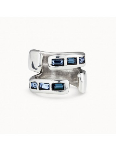 anillo mujer uno de 50 cristales azules