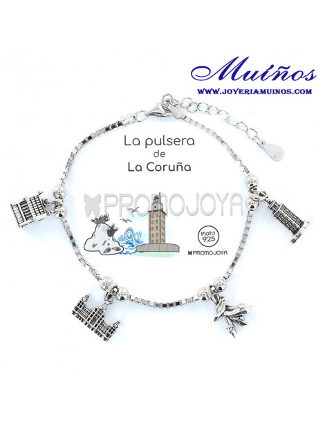 Pulsera de A Coruña en plata promojoya joyeria muiños