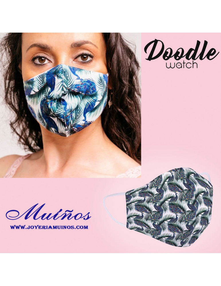 mascarilla lavable pavos reales