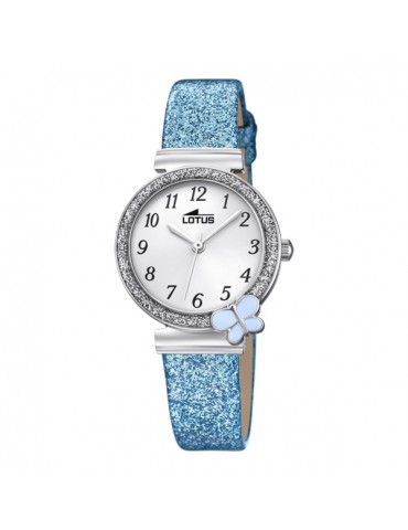 reloj lotus niña brillo azul mariposa 18584/3