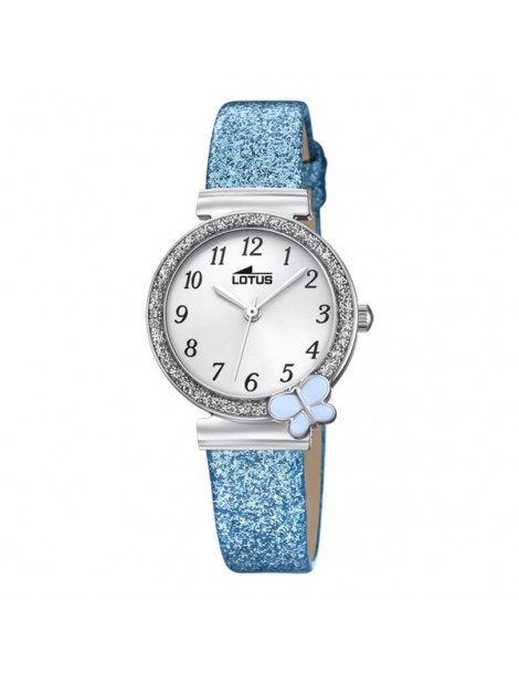 reloj lotus niña brillo azul mariposa 18584/3
