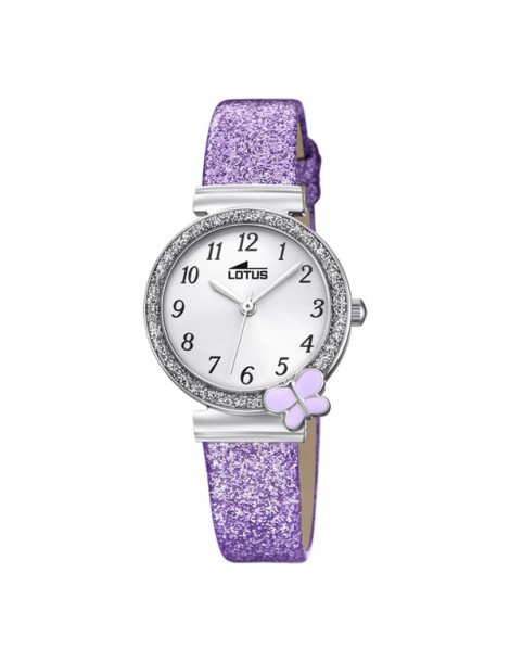 reloj niña lotus mariposa lila