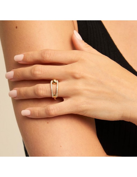 uno de 50 anillo dorado mujer