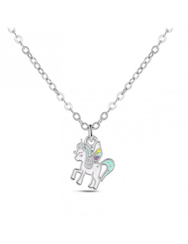 collar unicornio plata niña