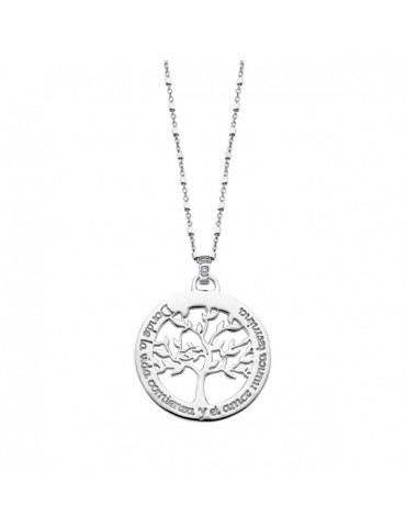 collar plata árbol de la vida lotus