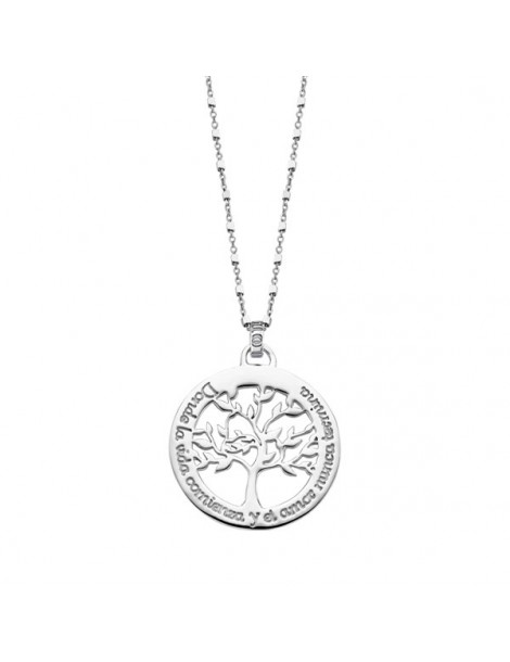 collar plata árbol de la vida lotus